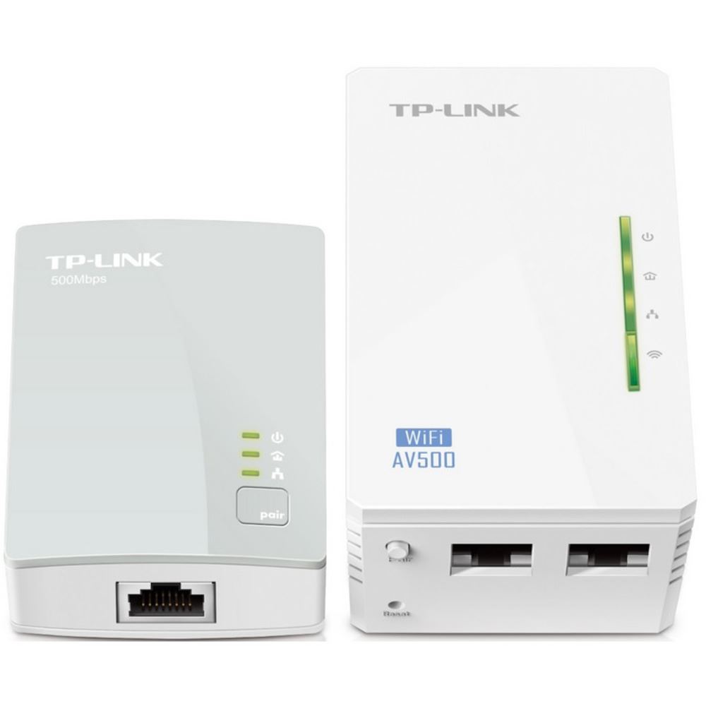 ADATTATORE POWERLINE TP-LINK WIRELESS EXTENDER TL-WPA4220KIT CONF.2PZ X LAN 500M COPERTURA FINO A 300metri, ideale x video HD 3D