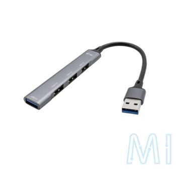 HUB USB 3.0 I-TEC U3HUBMETALMINI4 4 PORTE 1x USB 3.0 + 3x USB 2.0 Grigio